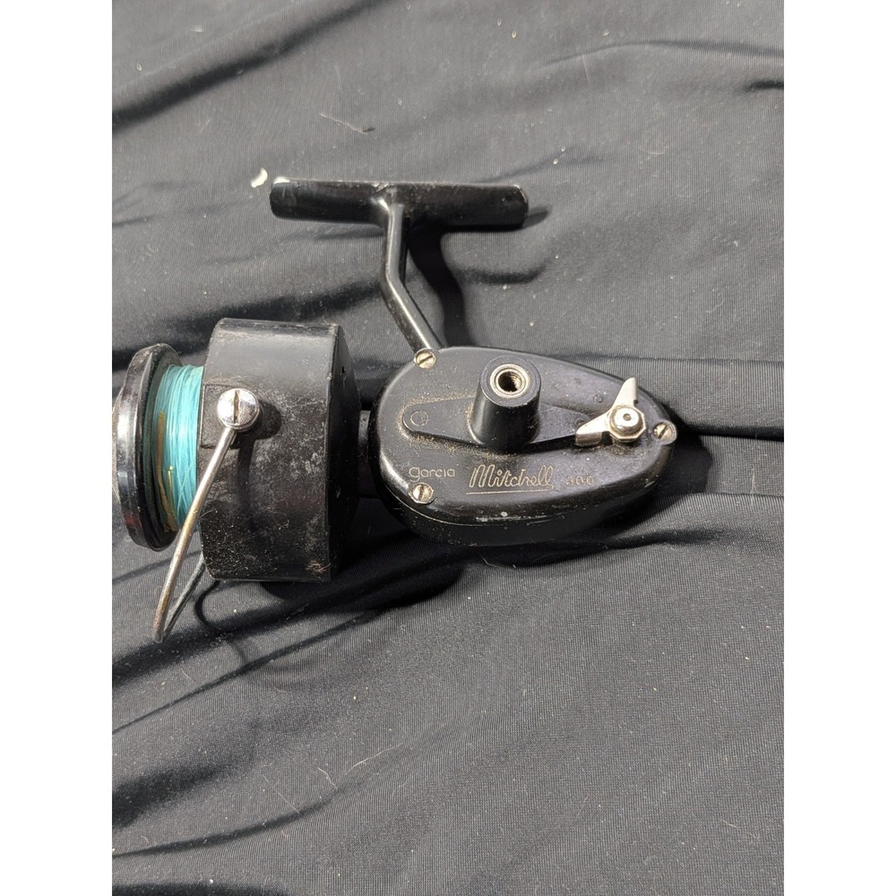 Vintage Garcia Mitchell 300 Spinning Fishing Reel Black Made in France Parts